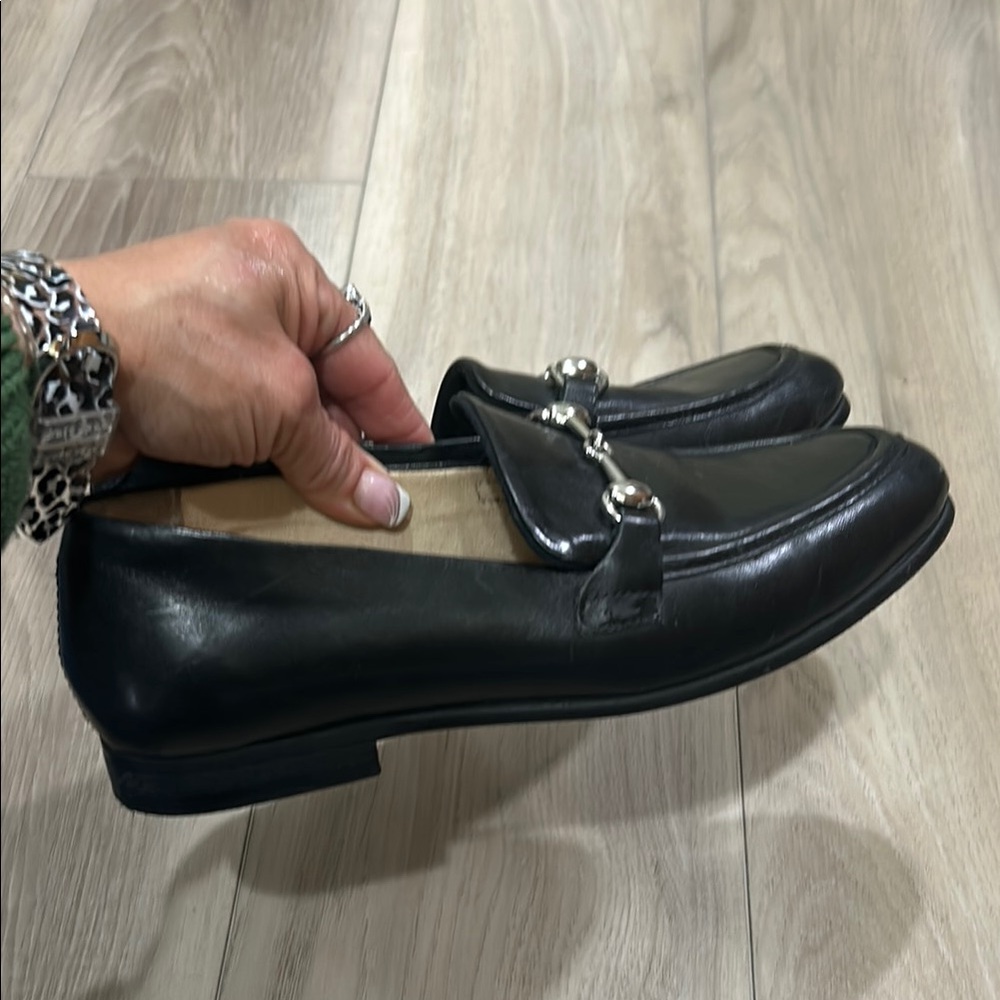 Urban Outfitters Black Loafers with Silver Buckle - Picture 4 of 6